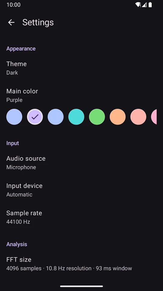 Appearance and input settings
